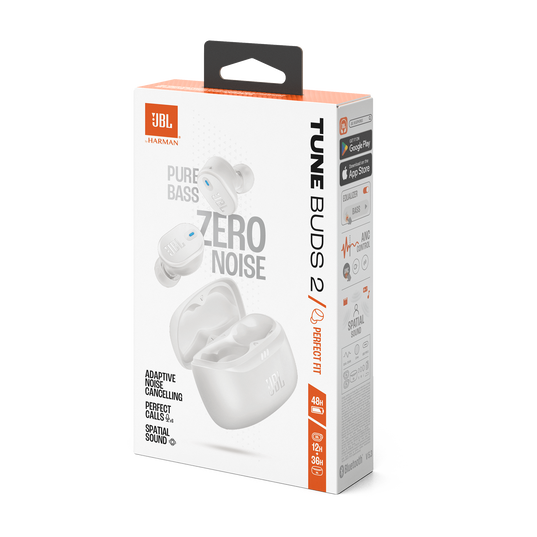 JBL Tune Buds 2 - White - True Wireless Noise Cancelling Earbuds - Detailshot 15
