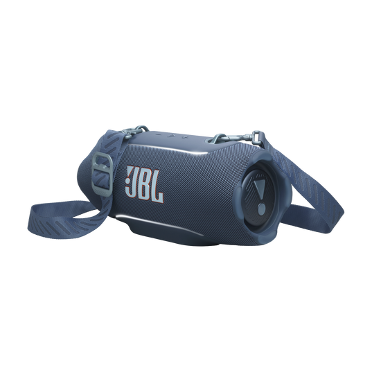 JBL Xtreme 5 - Blue - Portable waterproof speaker with massive legendary JBL sound, ambient edge lighting, and a convenient shoulder strap - Hero
