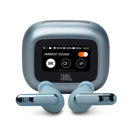 JBL Live Beam 3 - Blue - True wireless noise-cancelling closed-stick earbuds - Hero