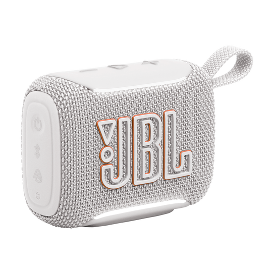 JBL Go 5 - White - Ultra-portable waterproof and drop-proof speaker with JBL legendary sound and ambient edge lighting - Hero