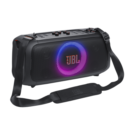 JBL PartyBox On-the-Go Essential - Black - Portable party speaker with built-in lights and wireless mic - Detailshot 13
