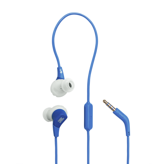JBL Endurance Run 3 - Blue - Wired Sport Headphones - Hero