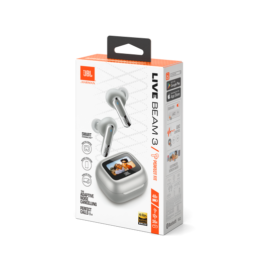 JBL Live Beam 3 - Silver - True wireless noise-cancelling closed-stick earbuds - Detailshot 15