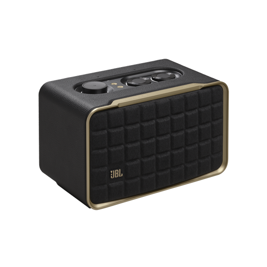 JBL Authentics 200 - Black - Smart home speaker with Wi-Fi, Bluetooth and Voice Assistants with retro design - Hero