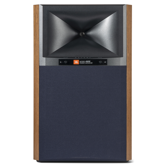 4329P Studio Monitor Powered Loudspeaker System - Natural Walnut - Powered Bookshelf Loudspeaker System - Front