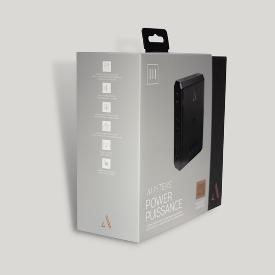 Austere III Series Power 4-Outlet With Omniport USB - Black - Austere III Series Power 4-Outlet With Omniport USB - Detailshot 5