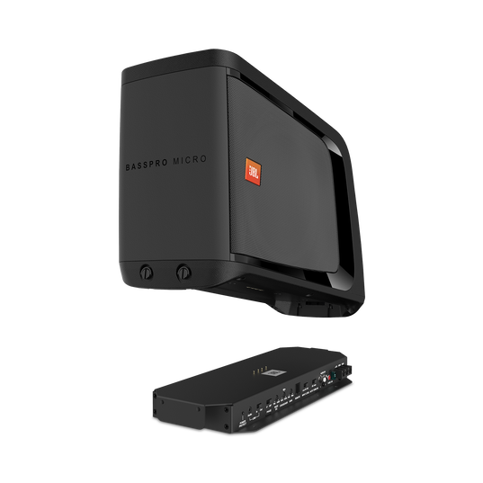 JBL BassPro Micro - Black - JBL BassPro Micro Dockable Powered Subwoofer System - Hero