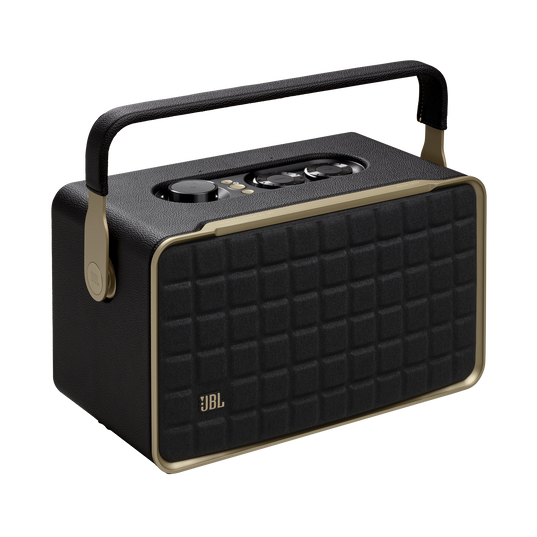 JBL Authentics 300 - Black - Portable smart home speaker with Wi-Fi, Bluetooth and voice assistants with retro design. - Hero