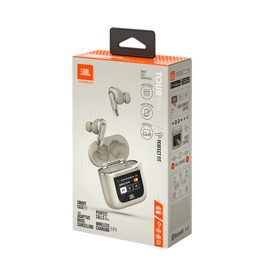 JBL Tour Pro 2 - Champagne - True wireless Noise Cancelling earbuds - Detailshot 10