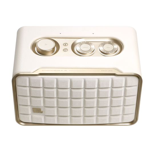JBL Authentics 200 - White - Smart home speaker with Wi-Fi, Bluetooth and Voice Assistants with retro design - Detailshot 1