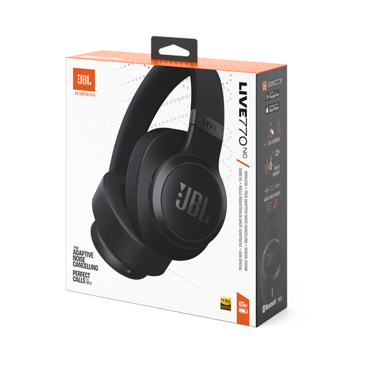 JBL Live 770NC - Black - Wireless Over-Ear Headphones with True Adaptive Noise Cancelling - Detailshot 15