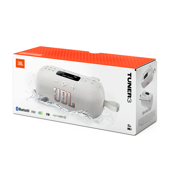 JBL Tuner 3 - White - Portable DAB/DAB+/FM radio with Bluetooth - Detailshot 1