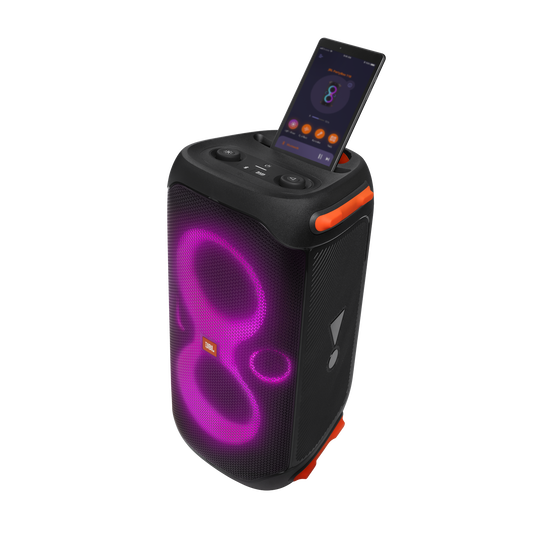 JBL Partybox 110 - Black - Portable party speaker with 160W powerful sound, built-in lights and splashproof design. - Detailshot 2