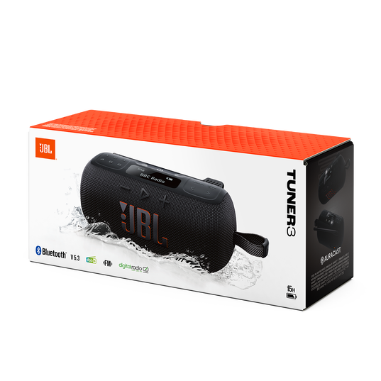 JBL Tuner 3 - Black - Portable DAB/DAB+/FM radio with Bluetooth - Detailshot 1