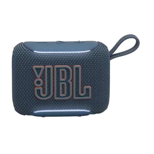 JBL Go 5 - Blue - Ultra-portable waterproof and drop-proof speaker with JBL legendary sound and ambient edge lighting - Front
