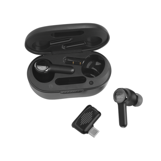 JBL Quantum TWS - Black - True wireless Noise Cancelling gaming earbuds - Detailshot 1