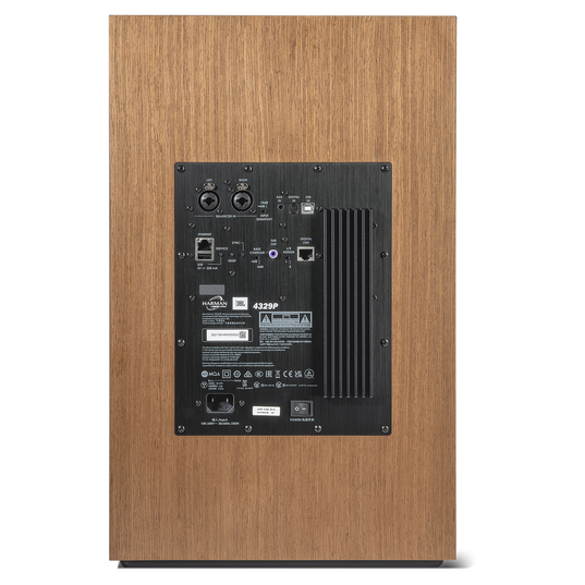 4329P Studio Monitor Powered Loudspeaker System - Natural Walnut - Powered Bookshelf Loudspeaker System - Back