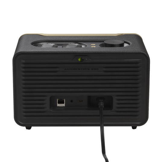 JBL Authentics 200 - Black - Smart home speaker with Wi-Fi, Bluetooth and Voice Assistants with retro design - Back