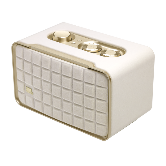 JBL Authentics 200 - White - Smart home speaker with Wi-Fi, Bluetooth and Voice Assistants with retro design - Detailshot 2