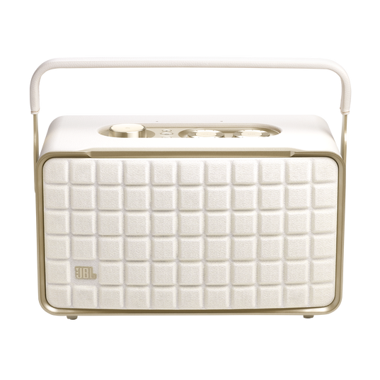 JBL Authentics 300 - White - Portable smart home speaker with Wi-Fi, Bluetooth and voice assistants with retro design. - Front