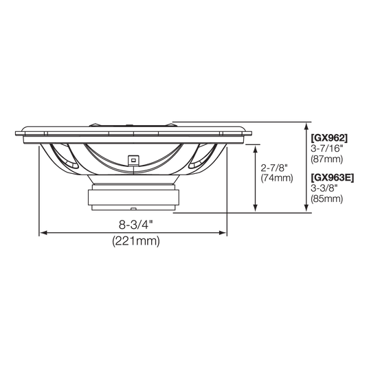 GX962 - Black - 6" x 9" coaxial car audio loudspeaker, 300W - Detailshot 2
