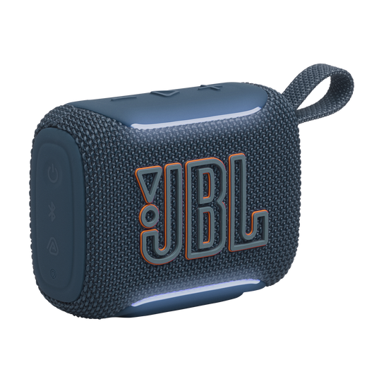 JBL Go 5 - Blue - Ultra-portable waterproof and drop-proof speaker with JBL legendary sound and ambient edge lighting - Hero