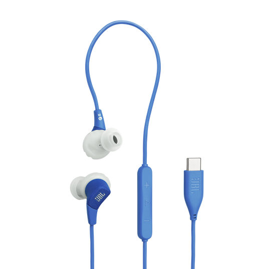JBL Endurance Run 3 USB-C - Blue - USB-C Wired Sport Headphones - Hero