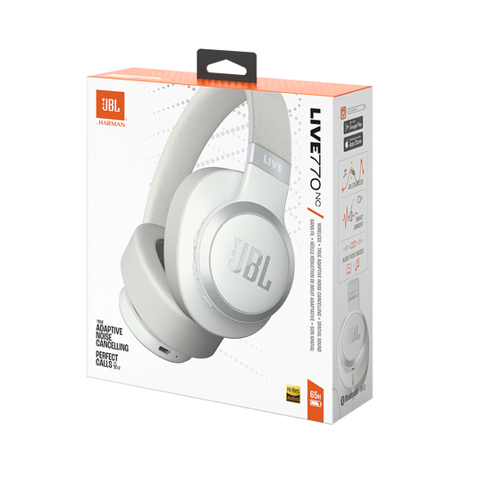JBL Live 770NC - White - Wireless Over-Ear Headphones with True Adaptive Noise Cancelling - Detailshot 15