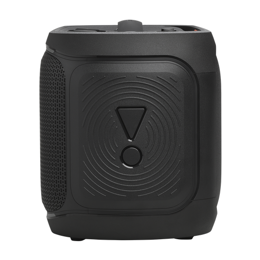 JBL PartyBox On-the-Go 2 - Black - Portable party speaker with two wireless digital mics, handle and a shoulder strap - Left