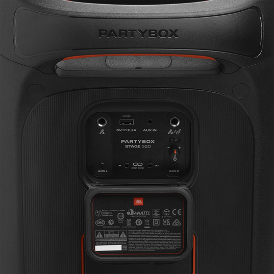 JBL PartyBox Stage 320 - Black - Portable party speaker with wheels - Detailshot 4