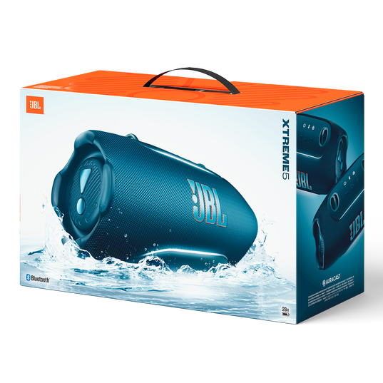 JBL Xtreme 5 - Blue - Portable waterproof speaker with massive legendary JBL sound, ambient edge lighting, and a convenient shoulder strap - Detailshot 15