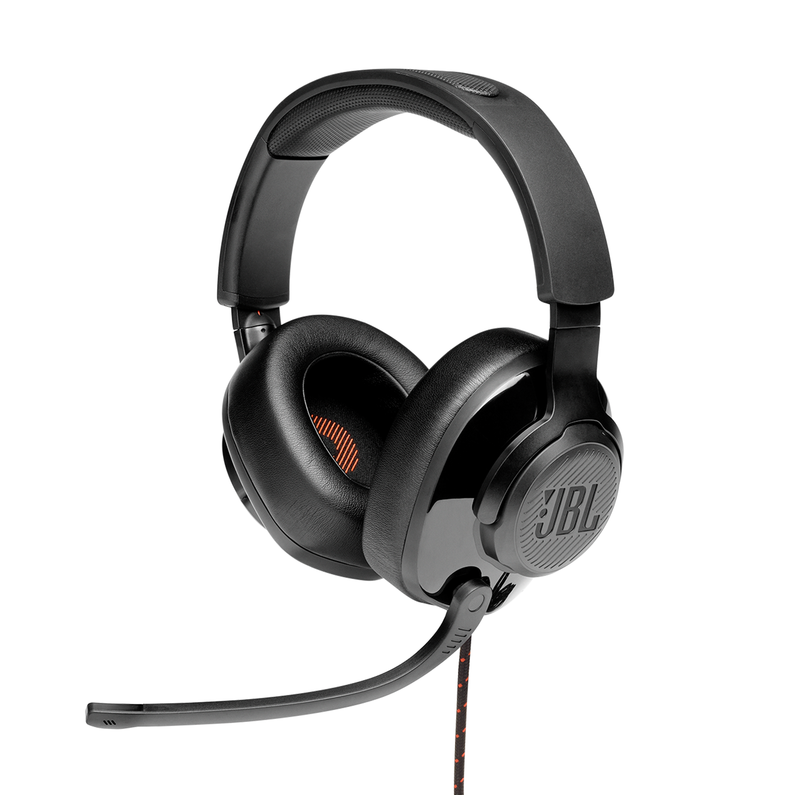 JBL Quantum 300 - Black - Hybrid wired over-ear PC gaming headset with flip-up mic - Hero